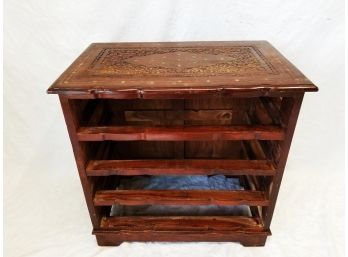 Sheesham Wood With Brass Inlay Handcrafted Four Drawer Table