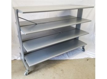 Four Tier Metal Rolling Folding Shelf Unit