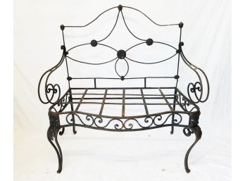 Antique French Wrought Iron Bench Seat #4