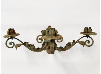 Antique French Wrought Iron Wall Sconce #1