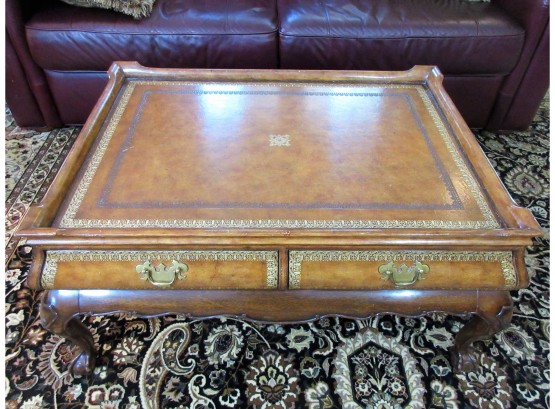 Maitland - Smith Leather Covered Coffee Table