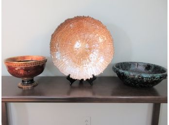 Three Contemporary Centerpiece Bowls