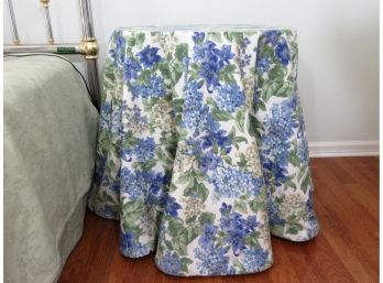 End Table With Attractive Floral Print Cover