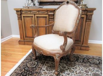 Italian Baroque Style Carved And Silvered Armchair