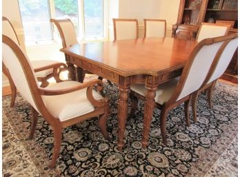 Fine Carved And Antiqued Oak Century Furniture Dining Set