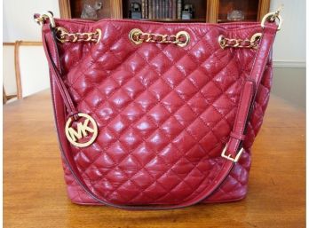 Michael Kors Quilted Red Leather Handbag