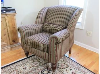 Generous Modern Cut Velvet Upholstered Wing Chair