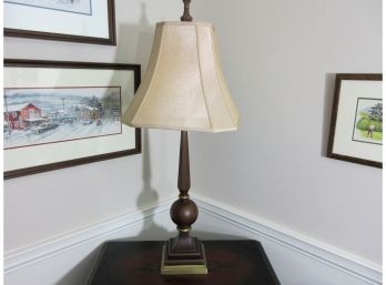 Classical Form Wood And Metal Table Lamp