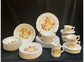 Vintage Mikasa Terrastone Dishware- Heritage Pattern - 48 Pieces