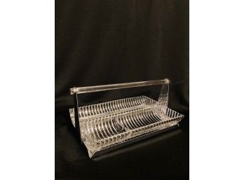 Vintage Anchor Hocking Pressed Glass Serving Caddy