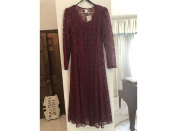 Burgundy Lace Dress Size 5/6