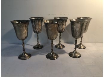 6 Silverplate Goblets