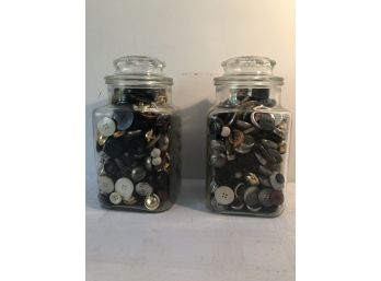 2 Jars Of Vintage Buttons