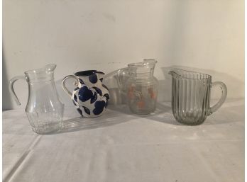 4 Water Juice Pitchers Lot 1