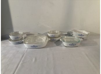 15 Pc Blue & White Corning Ware Lot