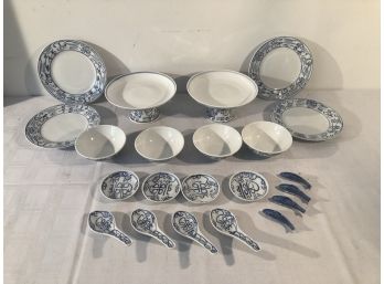 Canton Express Blue & White 22 Piece Lot