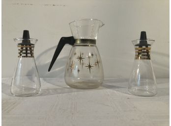 Mid Century Salt & Pepper And Starburst Coffee/Tea Carafe