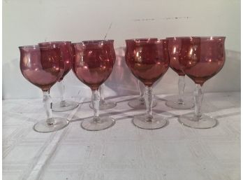 8 Ruby Red Flash  Wine Goblets