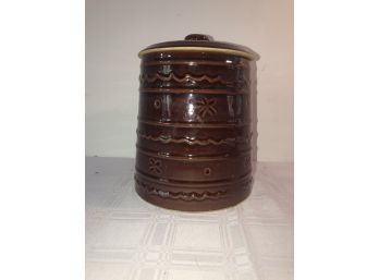 Brown Marcrest Cookie Jar & 2  Mixing Bowls