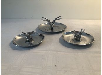 Mid Century Chrome Ashtrays