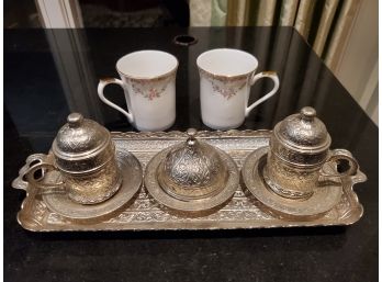 Turkish Coffee Set And Two Tea Cups