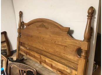 King Size Solid Oak Headboard And Footboard