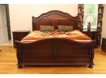 King Size Sleigh Bed With A Pair Of Nightstands