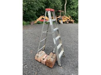 Werner 6 Stepladder Has Painters Tray,3 Gas Cans