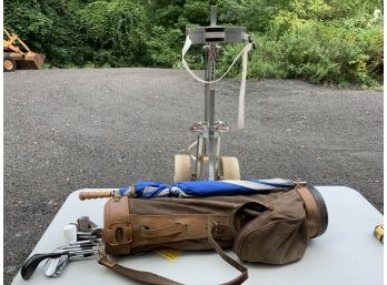 Vintage Golf Set ? Bag Boy Cart,Westchester Bag,13 Clubs