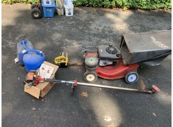 Lawn Mower,chain Saw,weedwacker,gas Cans,need Minor Work