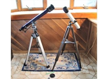 Pair Of Telescopes On Tri-pods With Tasco Galaxsee And Milben Acromatic Coated Optics