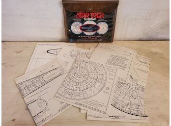 Vintage 1973 Star Trek Blueprints - 12 Authentic Blueprints Of The Starship Enterprise