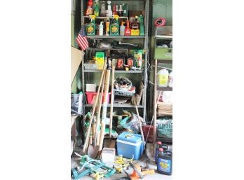 Four Shelves Plus Wall Of Household And Yard Tools