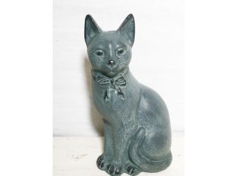 Cast Iron Doorstop - Cat In Steel Grey With Black Accents From Virginia Metalcrafters