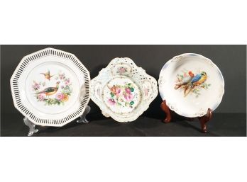 Vintage Trio Of Delicate Porcelain Pottery Includes Bavarian Schumann Arzberg