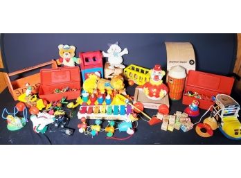 Vintage Toy Mixed Lot - Fisher Price, Building Blocks, Tootsie Toys & More