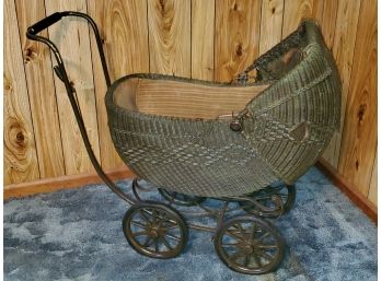 Antique Wicker Baby Carriage