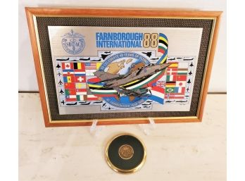 1948-1988 Farnborough International 88 - Metal Etching By Roger H. Coggins & Aircraft Digest Brass Coaster