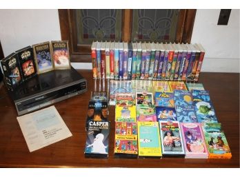 Movie Lovers Lot - Panasonic PV-1545 VCR, Disney Movies, Star Trek, Etc. Lot#1