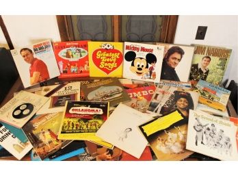 Vintage Record Albums By Jimmy Dean, The 50s Greatest Hits, Walt Disney, Movie Soundtracks, Etc. Lot #1