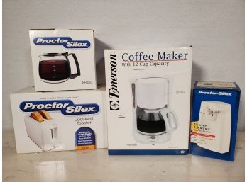 New Appliances - Emerson Coffeemaker, Proctor Silex Can Opener, Toaster & Coffee Maker Replacement Pot