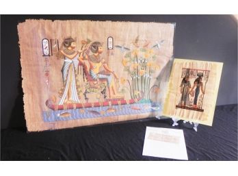 Egyptian Papyrus:  Red Sea Mediterran Nile Culture Mythology & Nefertari Led By Isis -Includes One COA