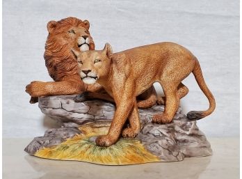 1998 Lenox Wildlife Of The Seven Continents - Lions Africa Fine Porcelain Figurine