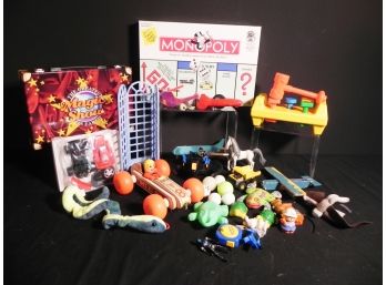 Lot Of Childrens Toys Including Vintage Fisher Price, Monopoly, Greatest Magic Show On Earth And More