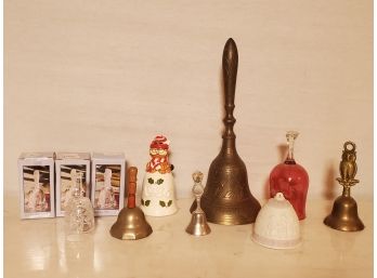 Assortment Of Vintage Bells, Crystal, Brass, Glass & Ceramic - Enesco, Lladro & More