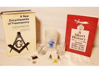 Vintage Freemason & Shriners Books, Glassware, Pins & More