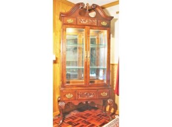 Lighted Highboy Curio Cabinet By The Pulaski Furniture Company