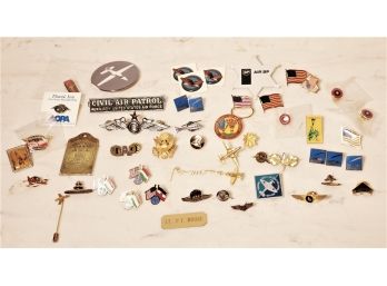 Vintage Aviation, Airline, Pilot, Military, Patriotic Pinbacks - Pan Am, Civil Air Patrol & More