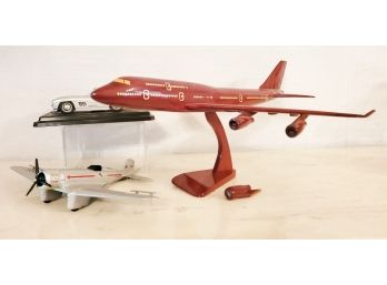 Vintage Handsome Wood 747 Aircraft Model Plane