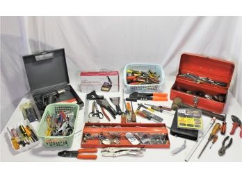 Miscellaneous Hardware Lot, Arrow Rivet Gun Model RHT300, Weller Soldering Gun, Dual-Heat Soldering Station